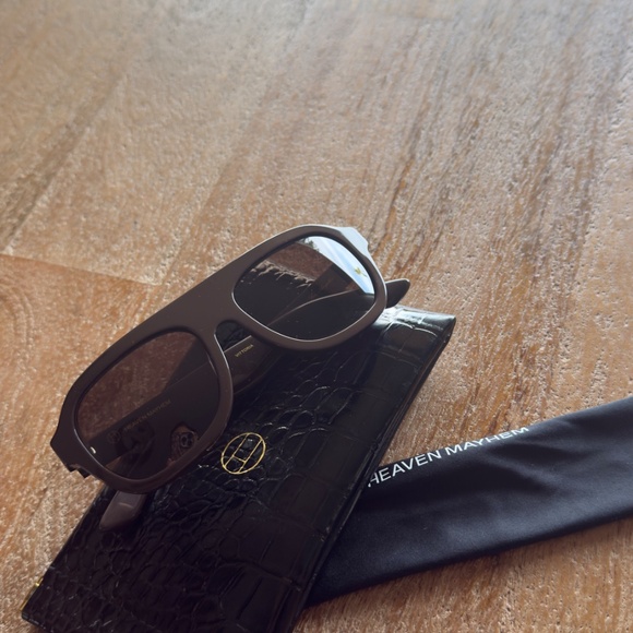 Heaven Mayhem VITTORIA GLASSES NEW - Brown Aviator Sunglasses main image 7